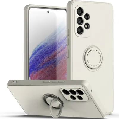 Produktbild von Samsung A53 5G Handyhülle, Ring Halter Ständer Kratzfeste Weiche Silikon schutzhülle für Samsung Galaxy A53 5G Weiß