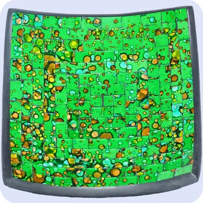 Immagine prodotto di Ciotola a mosaico ciotola in argilla ciotola in vetro ciotola decorazione ciotola mosaico arti e mestieri vetro pietre decorazione quadrato colorato grande, verde
