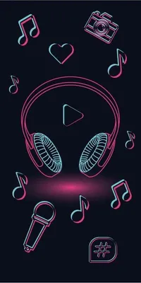 Image de Detexpol Serviette de plage 70x140 Casque d'écoute Monde des notes de musique cœurs noir 1101 coton enfant micro jeune