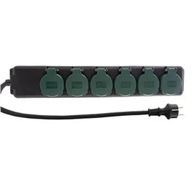 Produktbild von REV 0512469555, 1,4 m, Drinnen/Draußen, IP44, 1,5 mm², Schwarz, 6 AC-Ausgänge