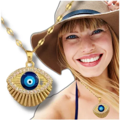 Produktbild von EDIBAZZAR | Goldkette Chirurgenstahl 316L Damen Auge vergoldet