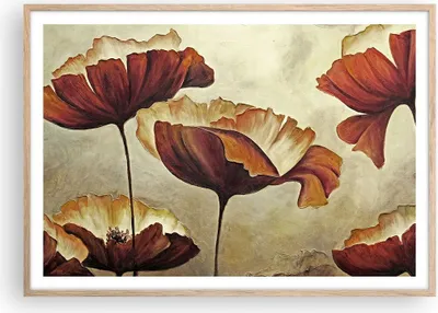 Produktbild von Gerahmtes Poster - Rahmen in heller Eiche - Mohn Blume Wiese - 100x70 cm - Wand Bild - Wanddeko - Wandbilder - Wandposter - Bilderrahmen - Bilder - Kunstdruck - Wandbild - P2NAA100x70-3760