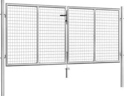 Immagine prodotto di Cancello da giardino in acciaio zincato 306 x 150 cm Argento