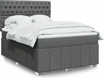 Produktbild von Möbel Boxspringbett mit Matratze Dunkelgrau 140x190 cm Stoff - Klassische Betten 3293971