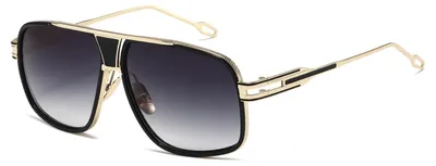 Produktbild von Solidchoice – Retro-Sonnenbrille für Herren mit Metallrahmen und grauen Gläsern