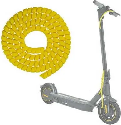 Image de Gaine spiralée universelle pour les câbles et les fils du scooter électrique - JAUNE
