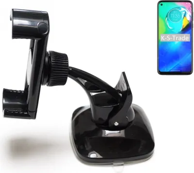 Produktbild von K-S-Trade kompakte Handy-Halterung Windschutzscheibe kompatibel mit Motorola Moto G Power Armaturenbrett schwarz Autohalterung KFZ Halter