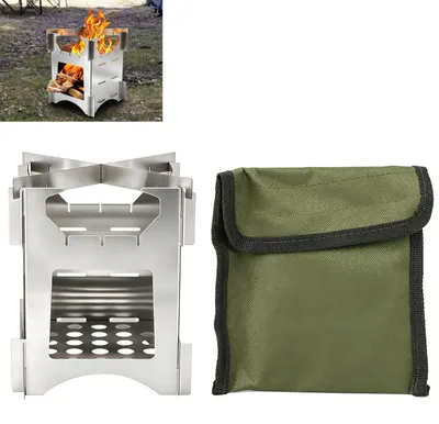 Produktbild von Tragbarer Camping-Holzofen - Mini-Faltbarer Holzofen mit Tragetasche