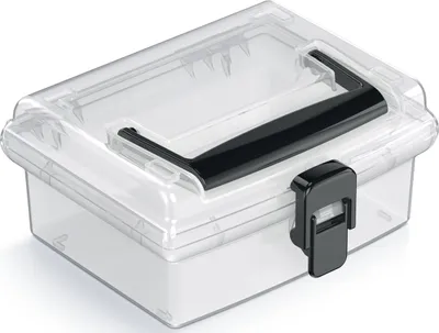 Produktbild von nabbi Aufbewahrungsbox aus Kunststoff NUF1L - transparent / schwarz