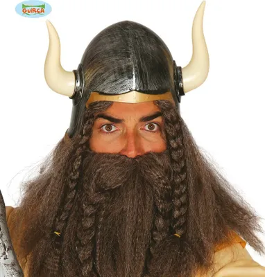 Produktbild von Wikinger Helm Mit Hörnern Karneval Cosplay Party Kostüm Accessoire Fasching, Farbe: Silber