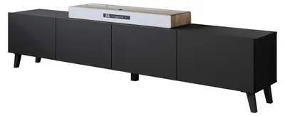 Produktbild von MIRJAN24 TV-Lowboard Phuket 190, TV-Schrank, Wohznimmer Schrank mit vier Klappe (Farbe: Schwarzer Graphit)