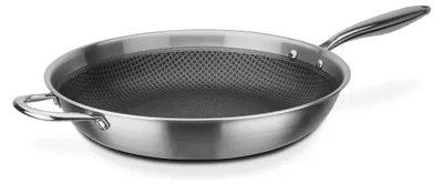 Produktbild von GSW 868549 Inoxxa Black, Bratpfanne mit Gegengriff und Wabenstruktur - ⌀36 cm