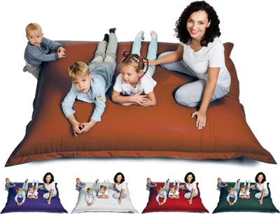 Produktbild von sunnypillow XXL Sitzsack Sitzkissen aus Kunstleder Outdoor & Indoor 180 x 145 cm mit 380L Styropor Füllung Sessel für Kinder & Erwachsene Sofa Beanbag viele Farben und Größen zur Auswahl Fuchsrot