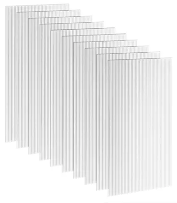 Image de 10 Plaques AlvšŠolaires en Polycarbonate 4 mm, UV Resistant, Panneau AlvšŠolaire Double de Serre, 120x60 cm, Transparent