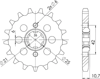 Produktbild von Ritzel Supersprox 530 - 16Z CST-338:16|grobverzahnt 21,0/25,0