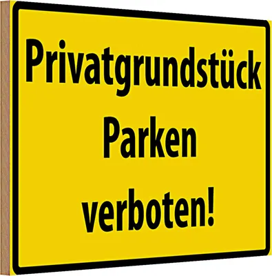 Produktbild von Holzschild Warnschild 30x20cm Privatgrundstück Parkverbot