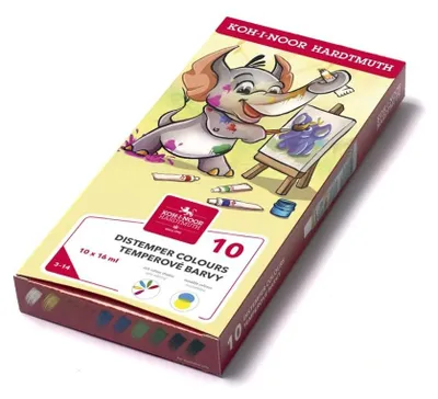 Produktbild von Temperafarben 10er Set Schulmalfarben - 10 x 16 ml Tube