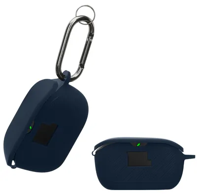 Produktbild von kwmobile Schutzhülle für JBL Vibe Buds Hülle - TPU Silikon Case für Kopfhörer Ladecase - stoßfestes Cover mit Karabiner - Dunkelblau