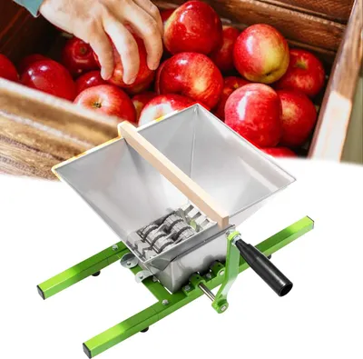 Image de JOIEYOU Presse-fruits manuel 7L Moulin à fruits en acier inoxydable avec manivelle & instructions de montage & accessoires Presse-pommes Presse-vin Presse-baies