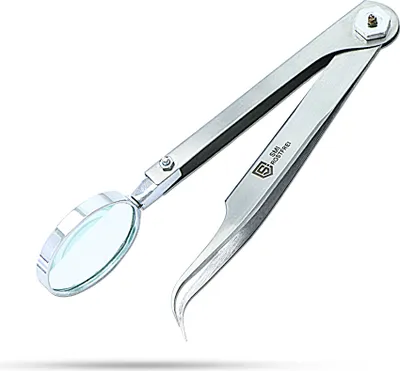 Produktbild von SMI Präzisionspinzette Wimpernpinzette mit Lupe gebogen Wimpernverlängerung Wimpern Pinzette Präzision