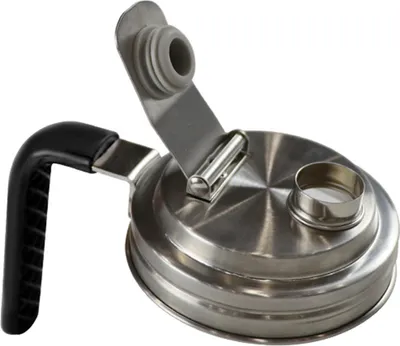 Produktbild von Ausgießerdeckel für Einmachgläser mit Griff, breite Öffnung, Klappverschluss für Einmachgläser, auslaufsicherer Verschlussdeckel zur Aufbewahrung von Getränken und Lebensmitteln