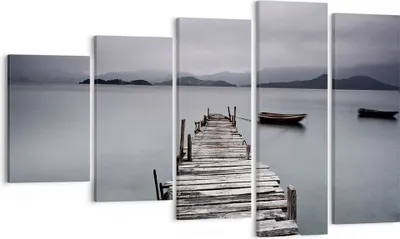 Produktbild von Bild auf Leinwand - Leinwandbild - Brücke See - 100x60cm - Wand Bild - Wanddeko - Wandbilder - Leinwanddruck - Bilder - Kunstdruck - Wanddekoration - Leinwand bilder - Wandkunst - EG100x60-3547
