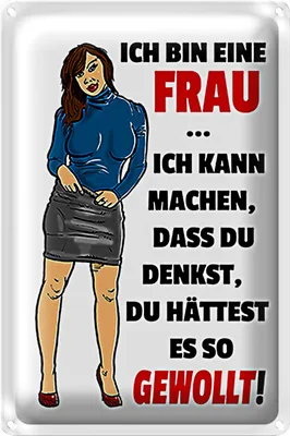 Produktbild von Blechschild Spruch 18x12cm bin eine Frau ich kann machen