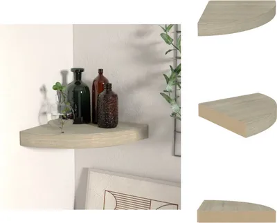 Produktbild von vidaXL Eck-Schweberegal Eichen-Optik 25x25x3,8 cm MDF -  Wandregale