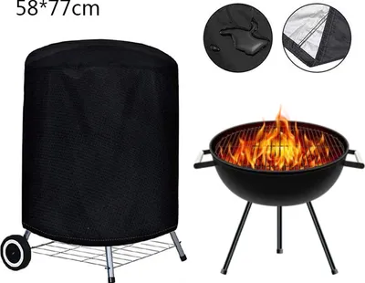 Produktbild von 210D Polyester Abdeckhaube 77x58x58 cm Schwarz Grillabdeckung Grill Schutzhülle Cover Kugelgrill Smoker wasserdicht