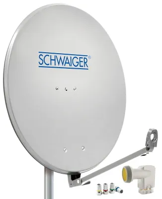 Produktbild von Satellitenanlage Set Hellgrau Aluminium 88 cm