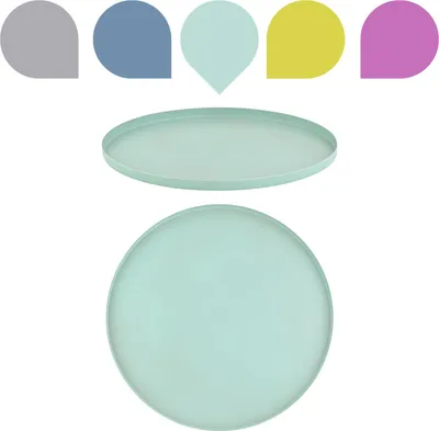 Image de Marrakech Plateau de service rond 25 cm grand Turquoise | Plateau de service comme décoration de table pour la cuisine et la chambre | Plateau pour bougies comme décoration de Noël pour le salon ou la chambre Décoration