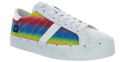 Immagine prodotto di D.A.T.E. Scarpe donna italiane in pelle HILL DOUBLE rainbow white 38