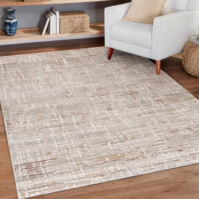 Image de Mazovia Tapis Beige Moderne Abstrait - Salon, Chambre à coucher, Salle à manger, Bureau - Non tissé - Rectangle - Élégant - 160x230 cm
