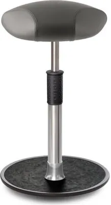 Produktbild von Sitz- Stehhocker Free Tall Triangel Boxmark Leder Grau chrom /schwarz.