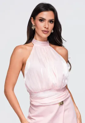 Produktbild von LARICA Bluse Halter Loose Fit Elegant OW-TS-E0079 pink M/L