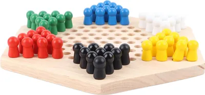 Immagine prodotto di Set da gioco di dama cinese in legno con 6 penne colorate, educativo per adulti e bambini