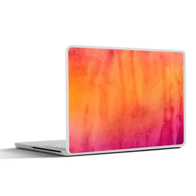 Produktbild von MuchoWow® Laptop Aufkleber Sticker Cover Aquarell - Rosa - Orange 30x22 cm - Laptop-Sticker
