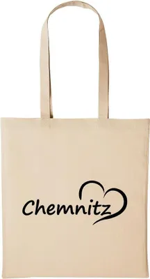 Produktbild von Huuraa Baumwollbeutel Chemnitz Geschenk Einkaufstasche Natural 10 Liter Baumwolle Chemnitz Accessoire
