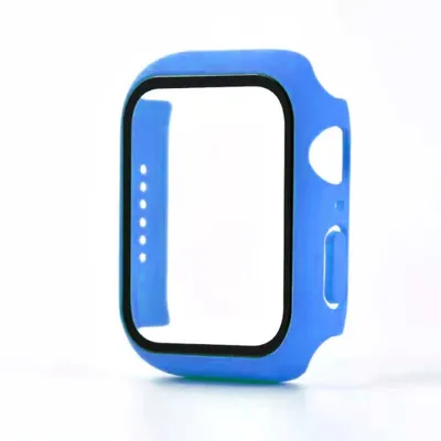 Image de Coque Smartphonica avec protection d'écran en verre pour Apple Watch 44mm - Bleu