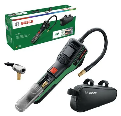 Zdjęcie produktu dla Bezprzewodowa pompka pneumatyczna Bosch PNEO - pompka do opon rowerowych, samochodowych i motocyklowych, z torbą rowerową
