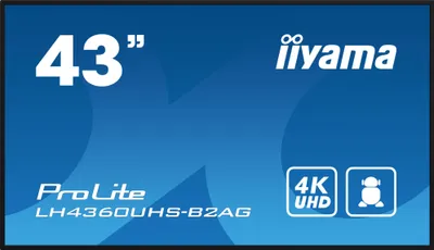 Immagine prodotto di Iiyama LH4360UHS-B2AG, scheda madre digitale, 108 cm (42,5"), LED, 3840 x 2160 pixel, Wi-Fi, 24 ore su 24, 7 giorni su 7