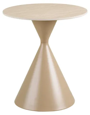 Immagine prodotto di Tavolino d'appoggio Annecy in Vetroceramica effetto travertino e acciaio ø50×56 cm
