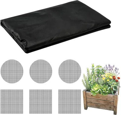 Productafbeelding van Worteldoek met 6 drainagegaten, 1,6 x 1 meter, waterdoorlatend, geschikt voor tuin en borders
