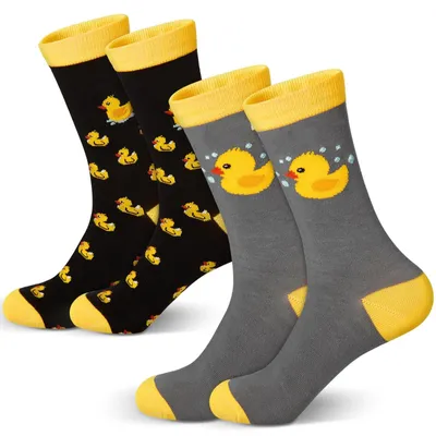 Produktbild von Lustige Socken Ente Scherzsocken - 2 Paar - Motiv Ente - Geschenk für Damen und Herren