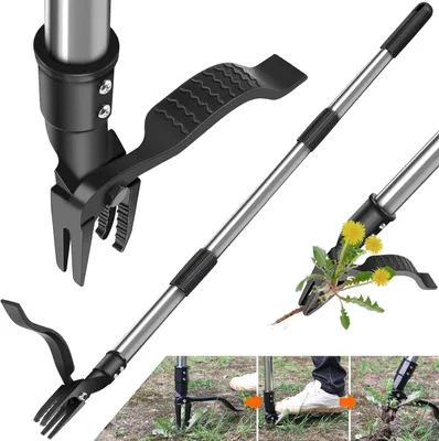 Produktbild von Unkrautstecher, Grabegabel, Unkrautentferner Länge Unkrautstecher mit Stiel 112cm, Effizienter Wurzelentferner für den Gartenbau, abnehmbar