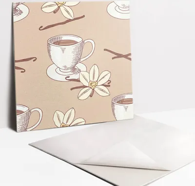 Produktbild von Fliesenaufkleber Set für Bad und Küche - 9 Fliesen Selbstklebend PVC - 30 x 30 - Eine Tasse Kaffee mit einer Vanilleschote