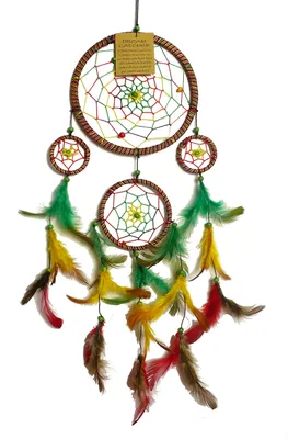 Traumfänger JAMAIKA, farbenfroh, 13 cm Ringdurchmesser