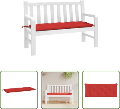 Obrázok produktu pre The Living Store Vankúš na záhradnú lavičku červený 120x50x7 cm Oxford fabric