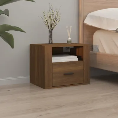 Image de Maison Exclusive - Table de chevet murale aspect chêne brun 50x36x40 cm
