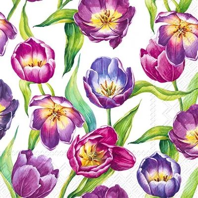 Produktbild von TULIP MEADOW white Lunch-Servietten L 987190